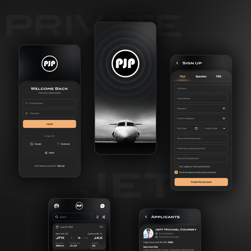 Designs | Private Jet Pilots | App design contest