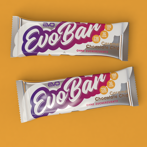 Modern, creative packaging design for a delicious + unique protein bar Design by Han van Oss