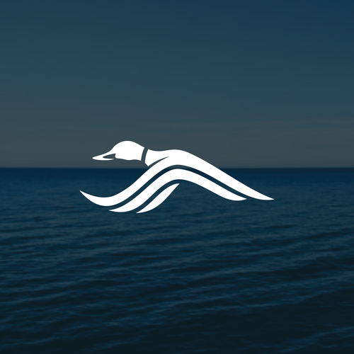 Coastal lifestyle brand featuring a mallard duck and wave, appeal to outdoor enthusiasts and surfers Design réalisé par muuter