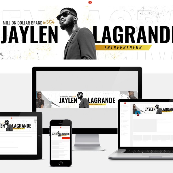 Design réalisé par Point Blank et intitulé "Youtube channel art"