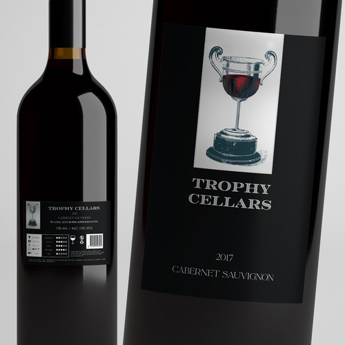 ***Bring the vision to LIFE *** TROPHY Wines - CATCHY MODERN WINE LABEL - have a look at attached guide files! Ontwerp door Windmill Designer™