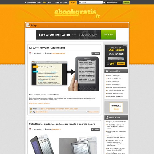 New design with improved usability for EbookGratis.It Design von Sashan