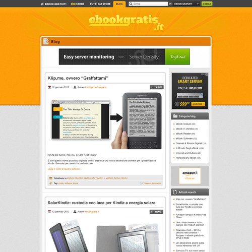 New design with improved usability for EbookGratis.It Design réalisé par Sashan