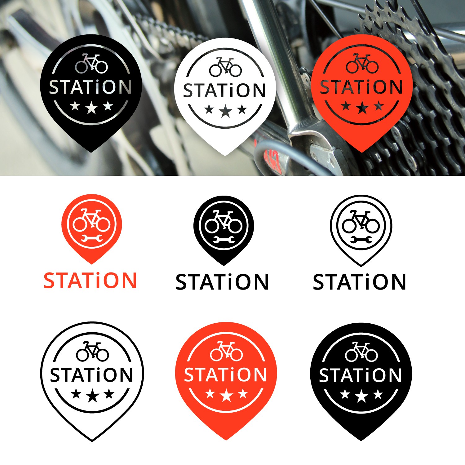 Car symbols logo with the title 'Logo STATiON'