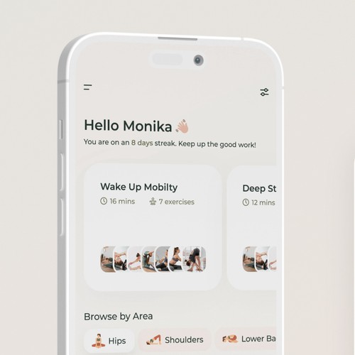 Stretching app with an aesthetic UI Design by Joe B.