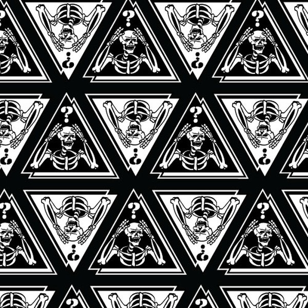 Design by Jerico Sy titled "Meme Skull seamless pattern illustration for print merchandise"