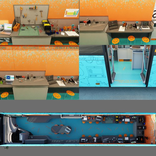 mobile scientific and technological bus (3d) Design by Burhan_uddin