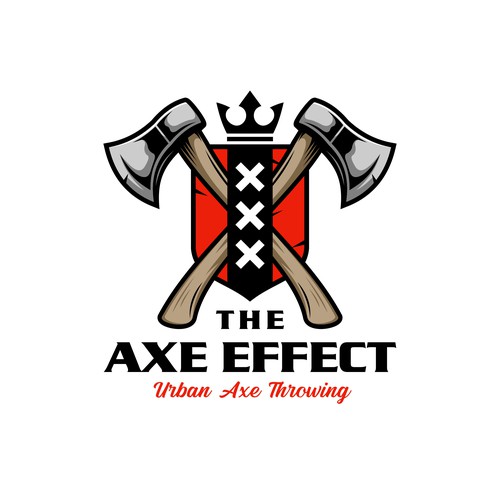 Cool rough Amsterdam Axe Thrwing Logo Design by Orn DESIGN