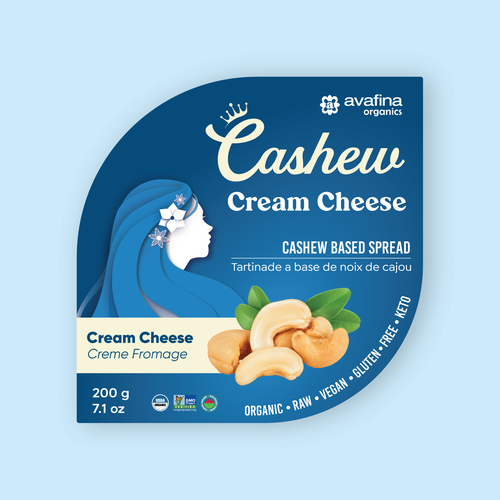 Vegan Cashew Cheese Packaging Rebrand Design by Ganesh Anvekar