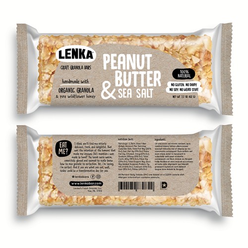 Craft Granola Bar Packaging for Millennials Design réalisé par MishkaBooo design