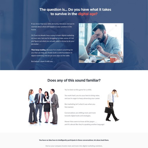 Landing page design contest entry by Archangelo