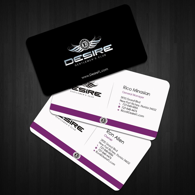 Business Card For Desire Gentlemen S Club