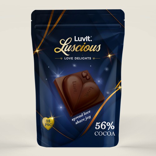 Design a standout label for a Premium Chocolate Homepack Réalisé par Radmilica