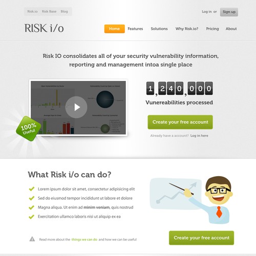 RiskIO needs a new website design Diseño de blanker