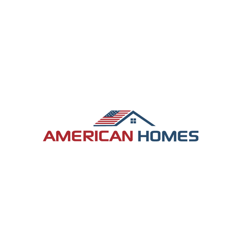 Design a powerful logo for real estate with American flag. Design by ndhasborok