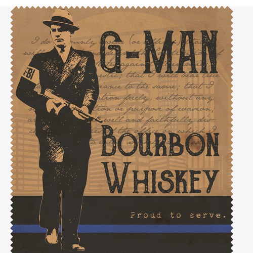 G-Man Whiskey Is seeking a distinctive design for our new brand. Design by Windmill Designer™