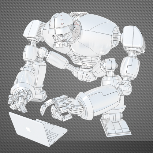 Computer modeled (CG) evil robot illustration Design von Pine Studio