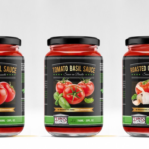 Designs Create a modern upscale label for a jarred tomato sauce line