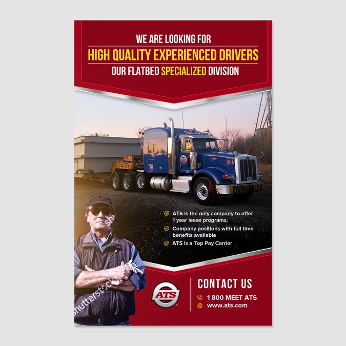 Need Trucking Driver Recruiting Ad | Postcard, flyer or print contest