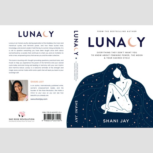 Beautiful nonfiction book cover design for a book about the moon & feminine energy aimed at women Design by Sahidul_Tuser