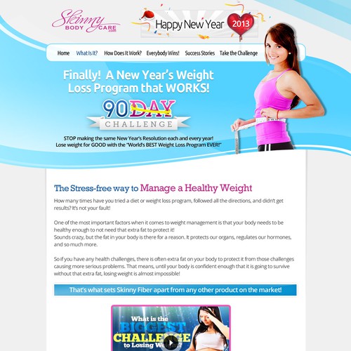 Create the next website design for Skinny Fiber New Year's Challenge Diseño de Smashing Boys