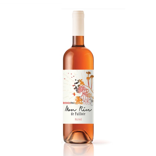 Rosé Wine Label " Mon rêve de Paillote" ("My dream of beach bar") Design by Dragan Jovic