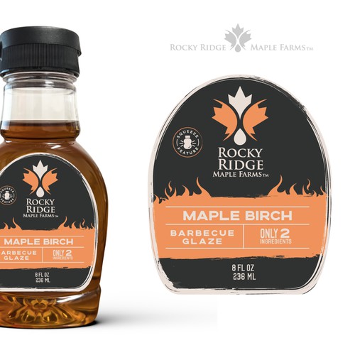 Vintage Label for Birch and Maple Syrup Barbecue Glaze Design by NANOSstylz
