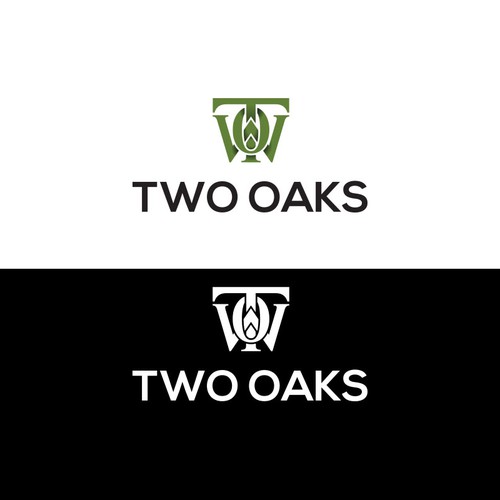 Construction, 3 business owners, use the work TWO oaks in our logo , very bold and intense  graphic Design by Color Dot