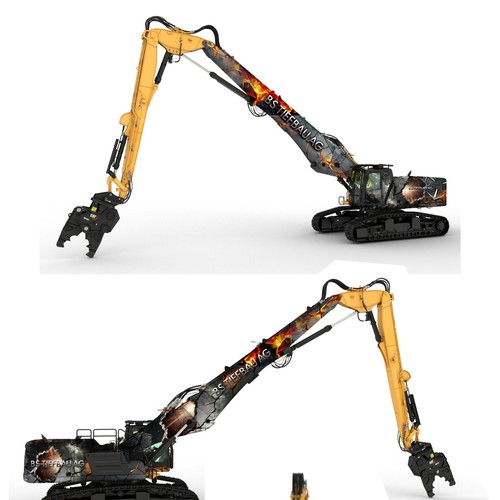 Design a Sci-Fi Inspired Vinyl Wrap for a Caterpillar 340 UHD Excavator Design by monstersoc