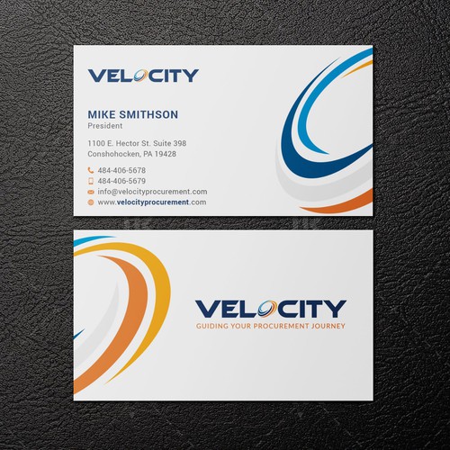 Velocity Procurement - Logo Rebranding - Business Card Design Design by IK_Designs