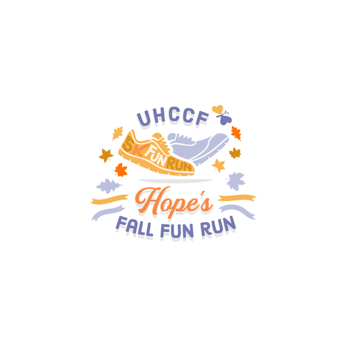 Fun logo for a Fall Themed 5K Run hosted by a charity Diseño de nuke.art