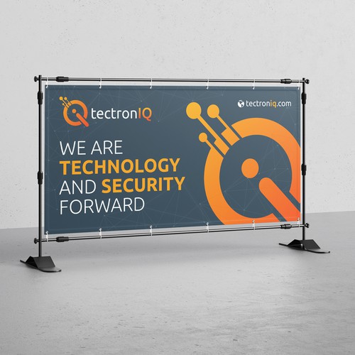 Simple trade show banner for technology company Design by Sketch Media™