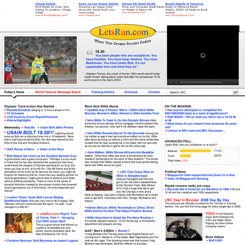 LetsRun.com Homepage Re-Design/Cleanup Diseño de Maria L.