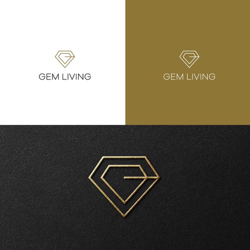 Geometrical, minimalist, modern brand design for Gem Living Design by FAVEO®