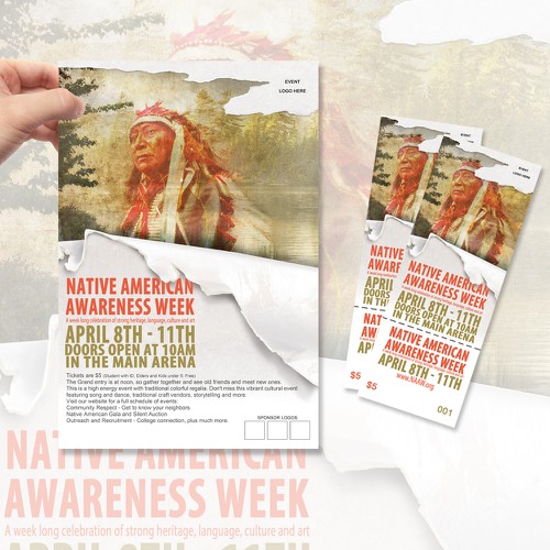 New design wanted for TicketPrinting.com Native Amerian Awareness Week POSTER & EVENT TICKET Réalisé par Pryority