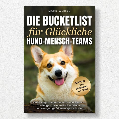 Design a harmonious, cute cover for a dog & human bucketlist Design by Kukira Design