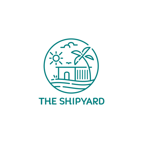 Modern nautical logo for outdoor public market in coastal Florida town. Design by Cuputo