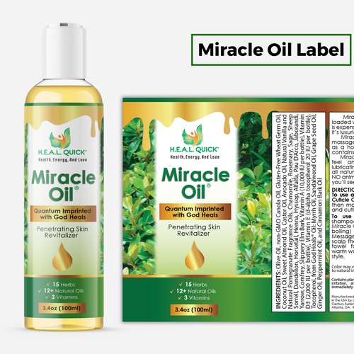 Label for Miracle Oil Design by Manthanshah