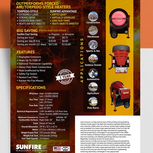 Creative Flyer for a highly unique and heavy-duty Portable Heater Design by Naveed Aziz