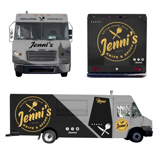 Create a food truck wrap for the spork & knife charcoal grill, concursos de  Rotulación de auto, camión o camioneta