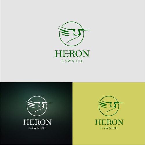 Modern Lawn Care Business with Heron Design by i-ali