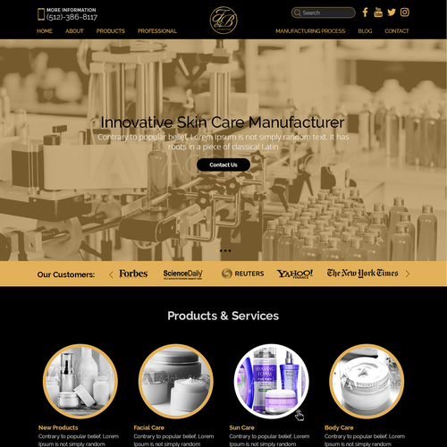 Black & gold themed website design Design by Creeative !con