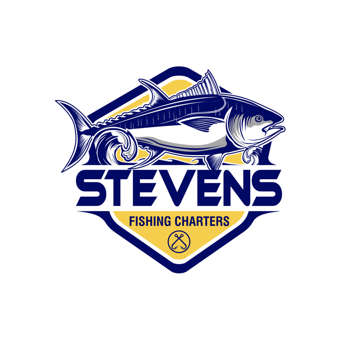 Design a logo for a charter fishing business that is bold, adventurous