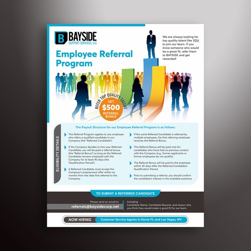Designs Need A Flier To Announce Awesome Employee Referral Program Target Demo Young Tech 3729