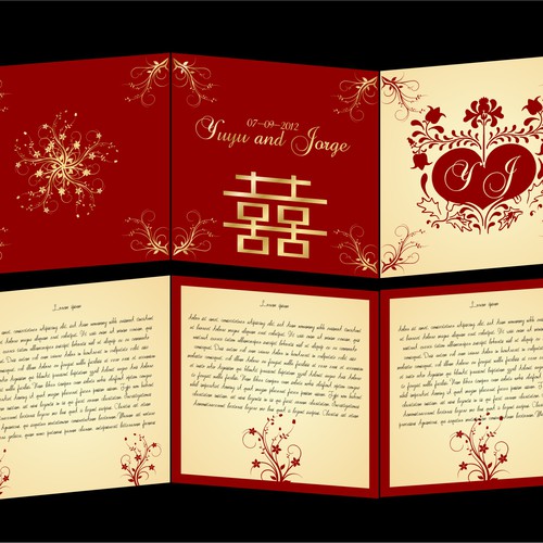 Wedding invitation card design needed for Yuyu & Jorge Ontwerp door doarnora