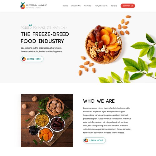 We need a web design for a freeze dried product factory in Kenya Design by Tanveer Apon