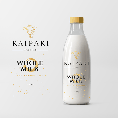 Diseño de We need a premium milk bottle design for 1 litre glass botltes de Shizurux