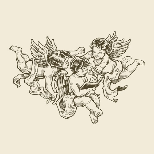 Cherubs at Play Design by Vectorio®