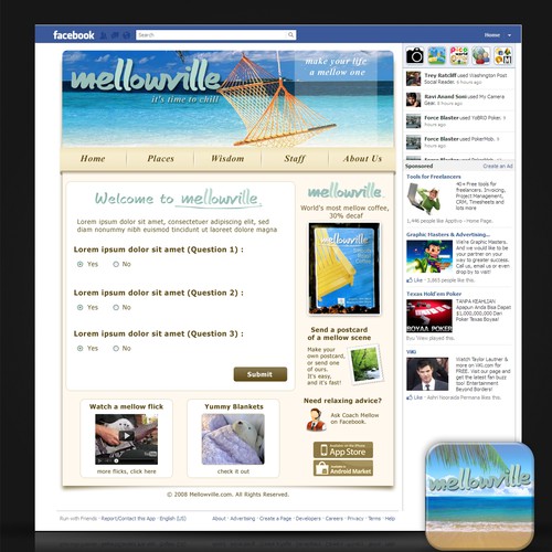 Create Mellowville's Facebook page Design von Midi Adhi