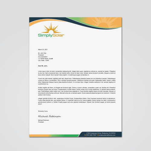 "Renewable Energy Company Letterhead" Design by Tcmenk